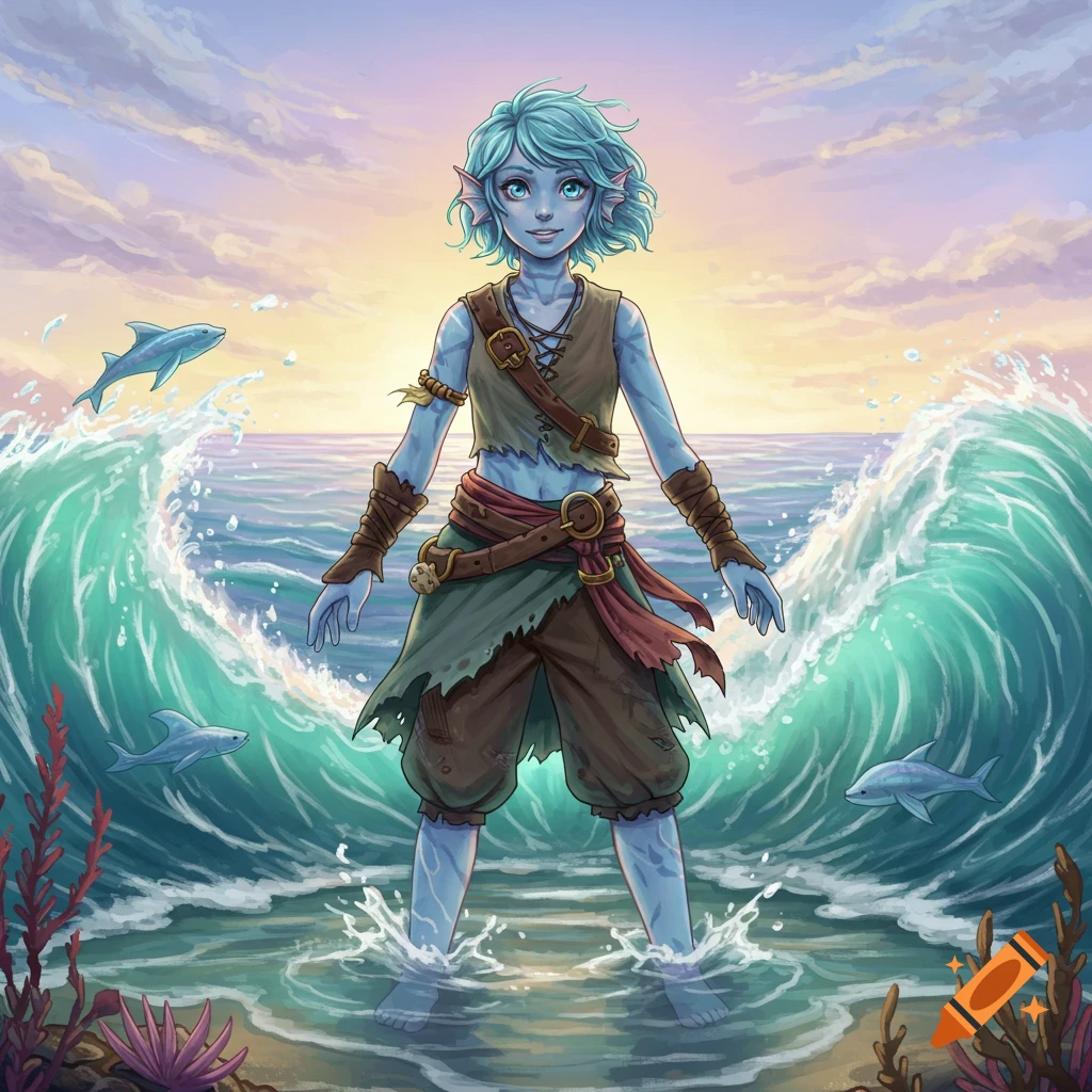 Hero rising from the deep